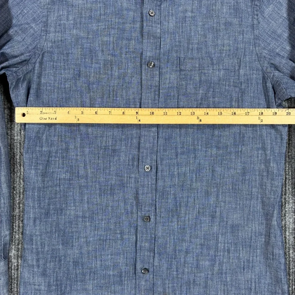 Banana Republic Soft Wash Slim Fit Long Sleeve Button Shirt Mens Large Blue